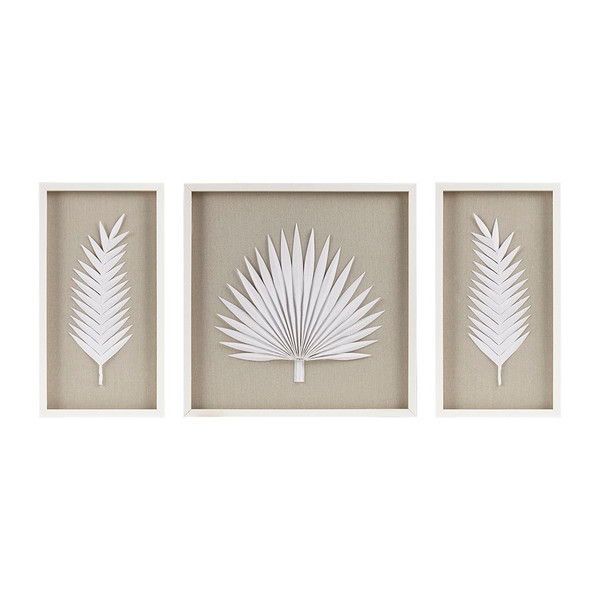 Olliix Sabal Palm Rice Paper Framed Shadow Box 3 Piece Set Mp95B 0294