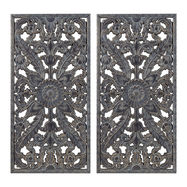 Olliix Botanical Panel Carved Wall 2 Piece Set Mp95B 0264