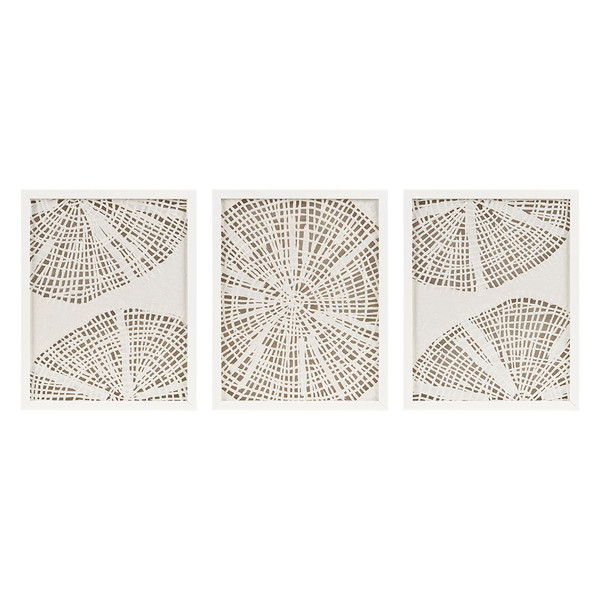 Olliix Solana Coastal Rice Paper Framed Shadow Box 3 Piece Set Mp95B 0295