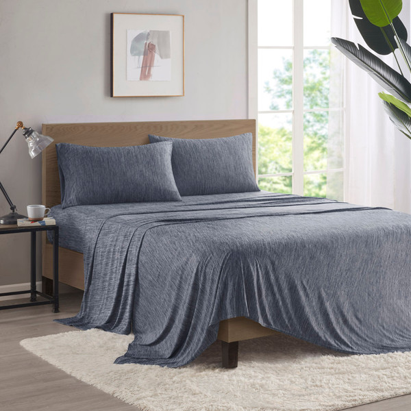 Olliix Comfort Cool Jersey Knit Nylon Blend Sheet Set King Uh20 2458