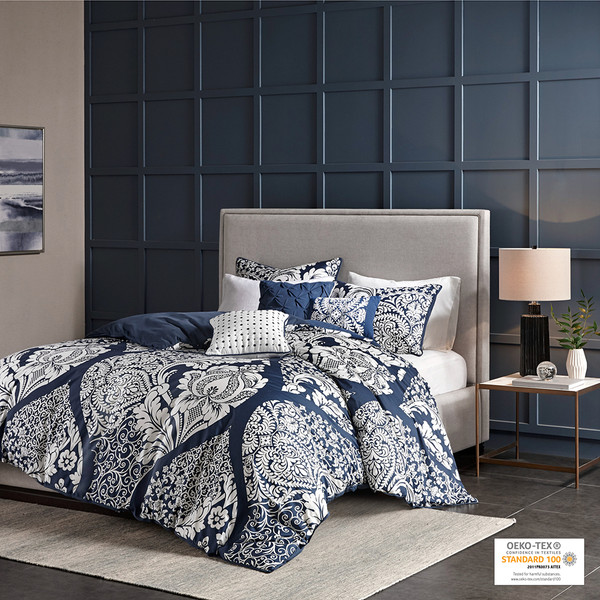Madison Park 6 Piece Printed Duvet Cover Set King Cal King Mp12 3833 By Olliix