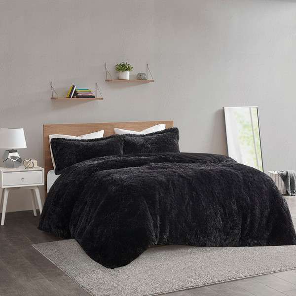 Olliix Malea Shaggy Fur Duvet Cover Set King Id12 2041