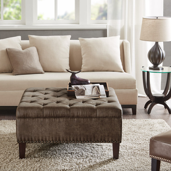 Madison Park Lindsey Tufted Square Cocktail Ottoman Fpf18 0200