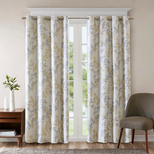 Julie Printed Botanical Blackout Window Panel 50X95 Yellow Ss40 0023 By Olliix