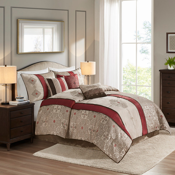 Madison Park Donovan 7 Piece Jacquard Comforter Set King Mp10 750
