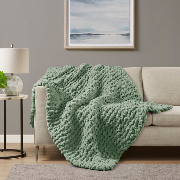 Olliix Chenille Chunky Knit Throw Mp50 8239