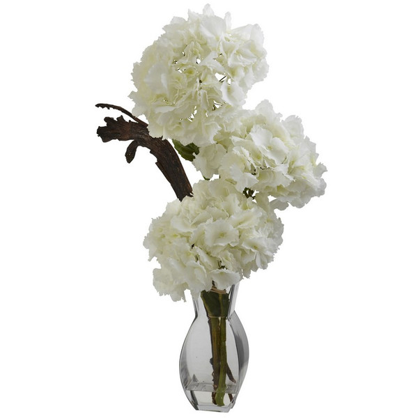 Triple Hydrangea W Vase 1325 By Nearly Natural