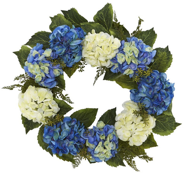 24 Hydrangea Wreath 4223 By Nearly Natural