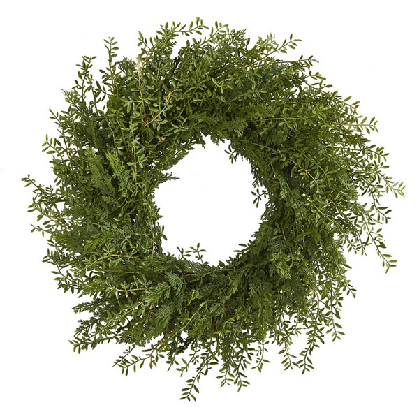 27 Mixed Grass Artificial Wreath 4486 By Nearly Natural