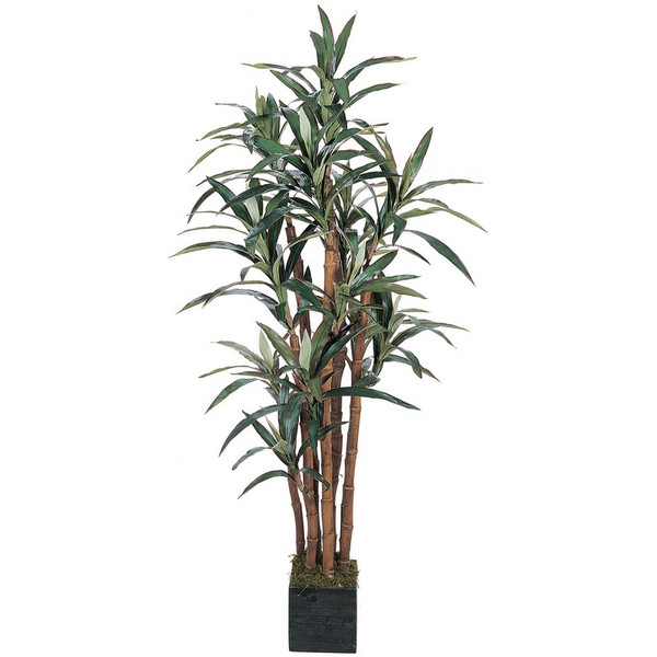5 Yucca Tree X 7 W 172 Lvs W Wooden Pot 5006 By Nearly Natural