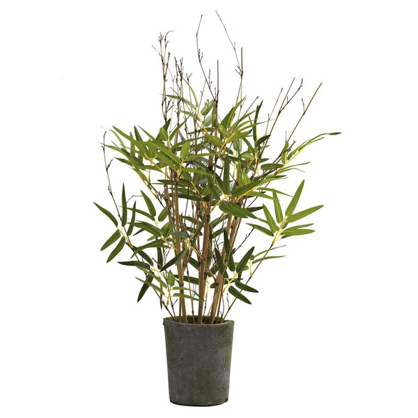 27 Bamboo Tree W Cement Pot X 9 W 200 Lvs 5360 By Nearly Natural