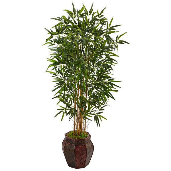 5 Bamboo Tree In Decorative Planter 5825 By Nearly Natural