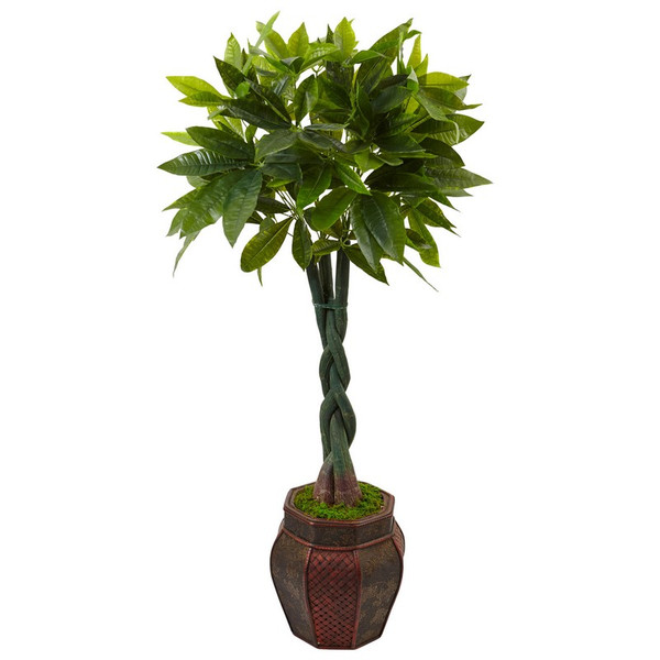 4 5 Money Tree In Planter 5969 By Nearly Natural