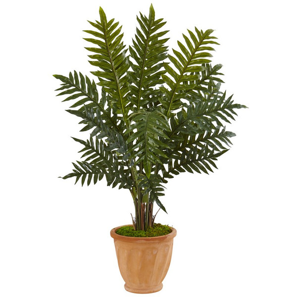 4 Evergreen Plant In Terracotta Planter 6317 By Nearly Natural