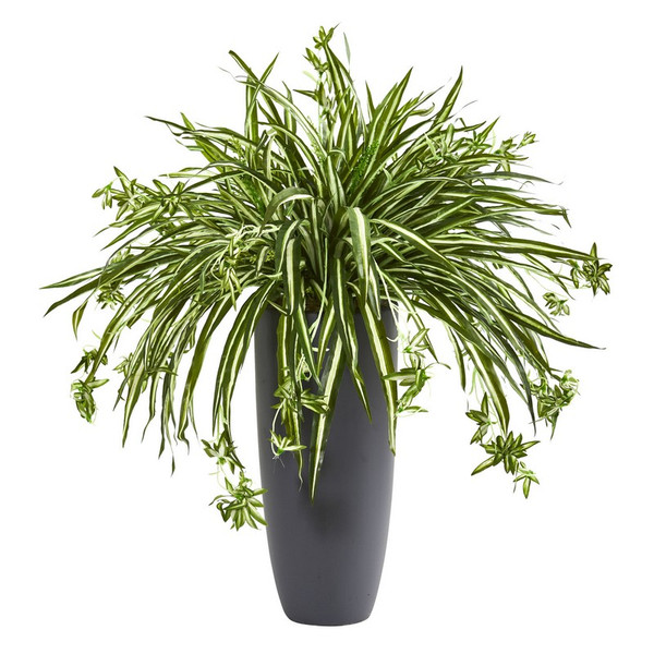 33 Spider Artificial Plant In Cylinder Planter 6452 By Nearly Natural