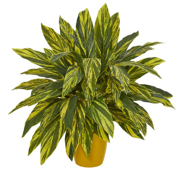 18 5 Tradescantia Artificial Plant In Yellow Planter 6513 By Nearly Natural