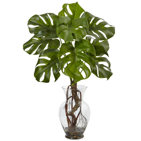 26 Monstera Plant With Vase 6874 By Nearly Natural