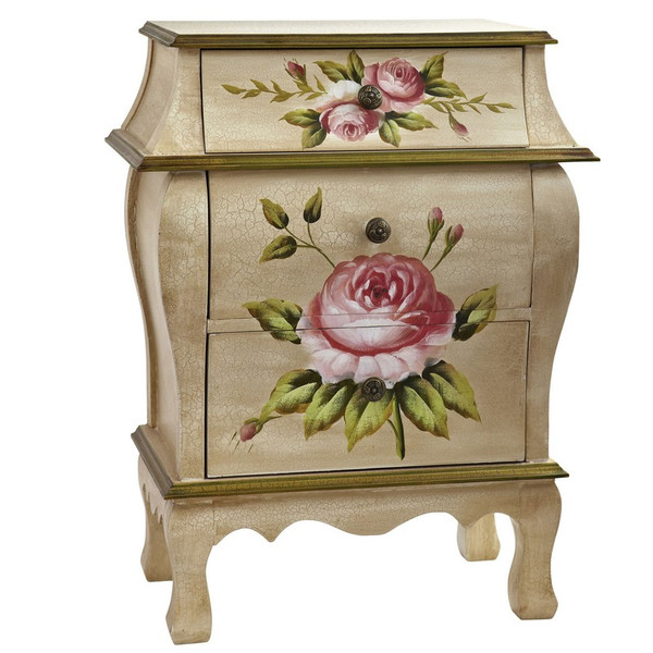 Antique Night Stand W Floral Art 7012 By Nearly Natural