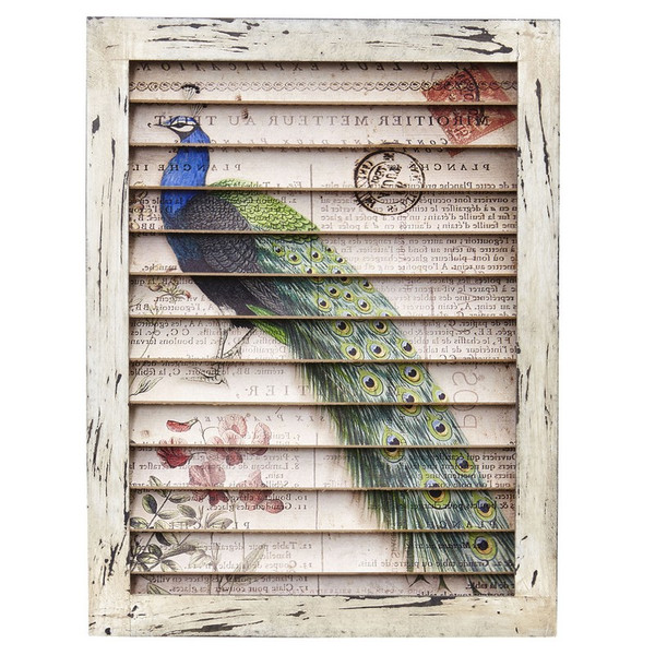 17 Peacock Window Shutter Wall Decor 7022 By Nearly Natural