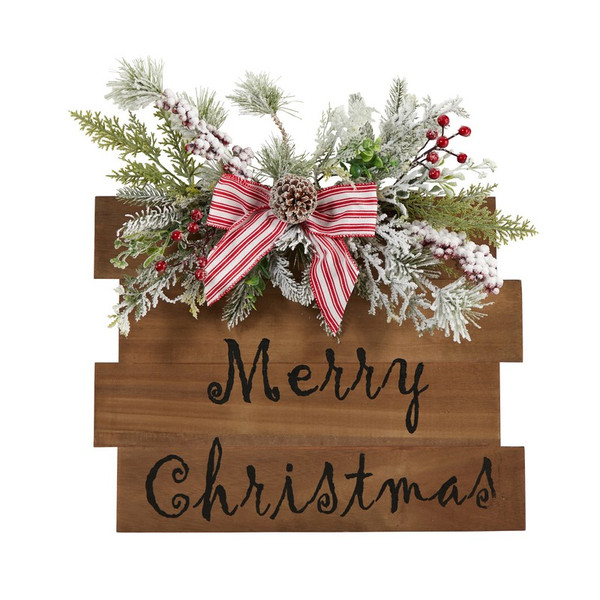 20 Holiday Merry Christmas Door Wall Hanger 7147 By Nearly Natural