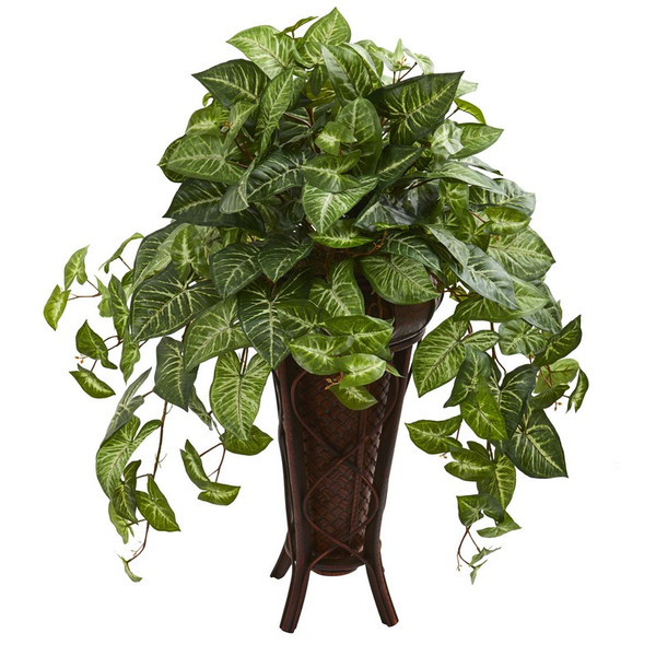 34 Nepthytis Artificial Plant In Stand Planter 8187 By Nearly Natural