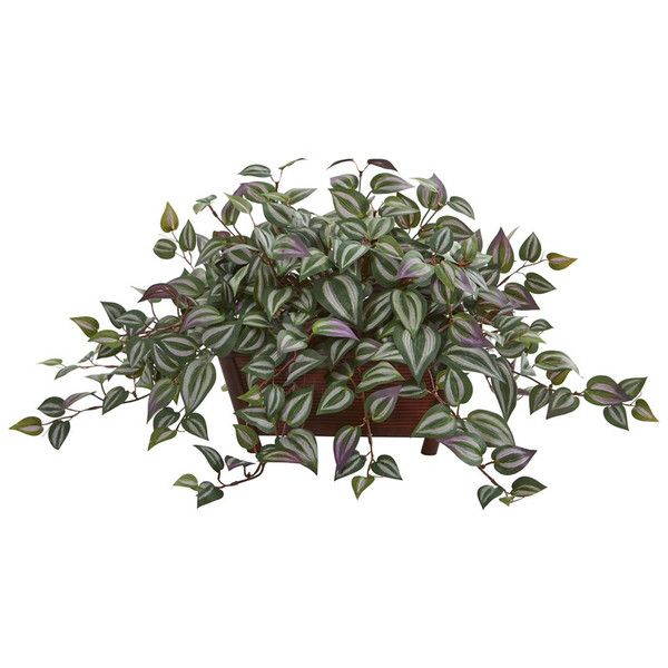 14 Wandering Jew Artificial Plant In Decorative Planter 8210 By Nearly Natural