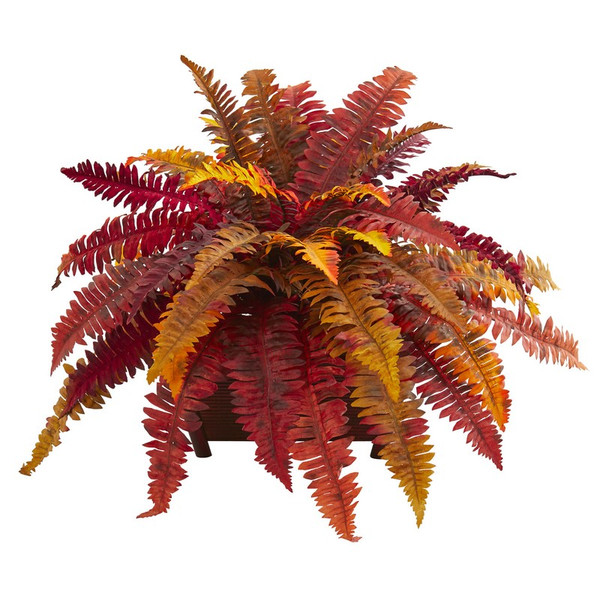 19 Autumn Boston Fern Artificial Plant In Planter 8541 By Nearly Natural