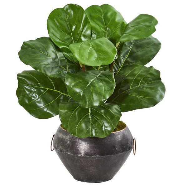 22 Fiddle Leaf Artificial Plant In Decorative Planter 8661 By Nearly Natural