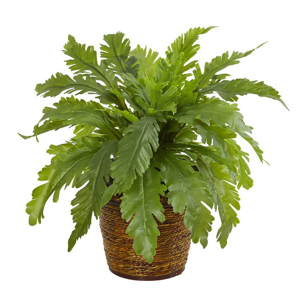 12 Fern Artificial Plant In Basket 8857 By Nearly Natural