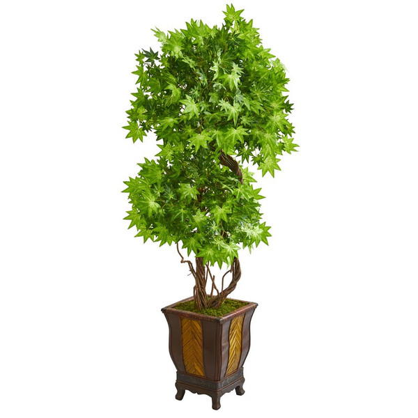 6 Maple Artificial Tree In Decorative Planter 9283 By Nearly Natural