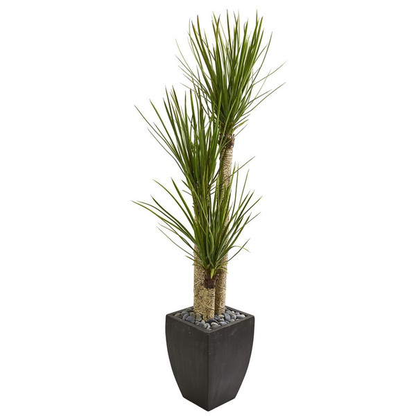 63 Yucca Artificial Tree In Black Planter 9305 By Nearly Natural