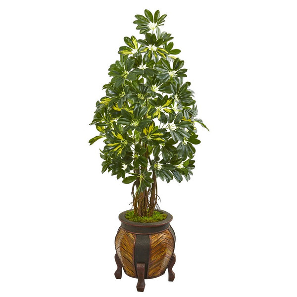 57 Schefflera Artificial Tree In Decorative Planter 9334 By Nearly Natural