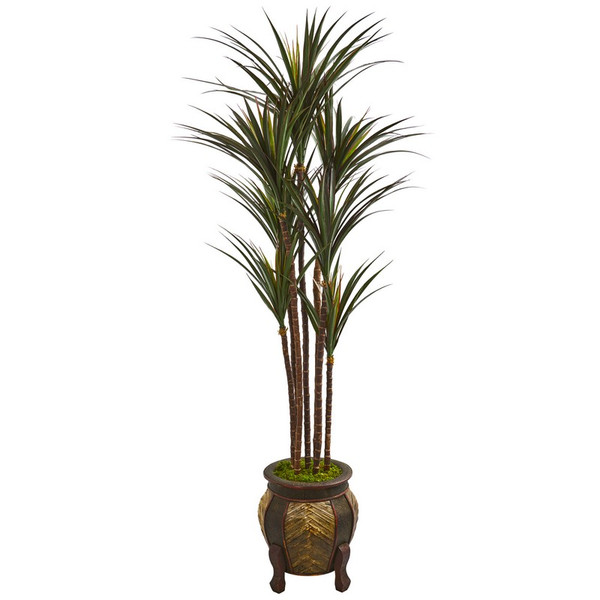 62 Giant Yucca Tree In Decorative Planter 9658 By Nearly Natural