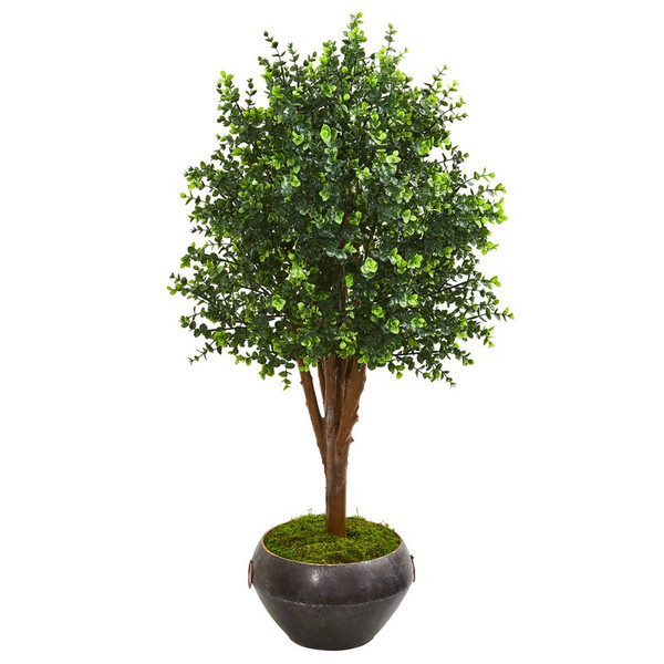 50 Eucalyptus Tree In Bowl Uv Resistant Indoor Outdoor 9698 By Nearly Natural