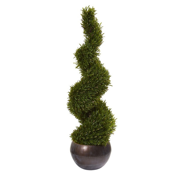 49 Rosemary Spiral Topiary Tree In Bowl Indoor Outdoor 9849 By Nearly Natural