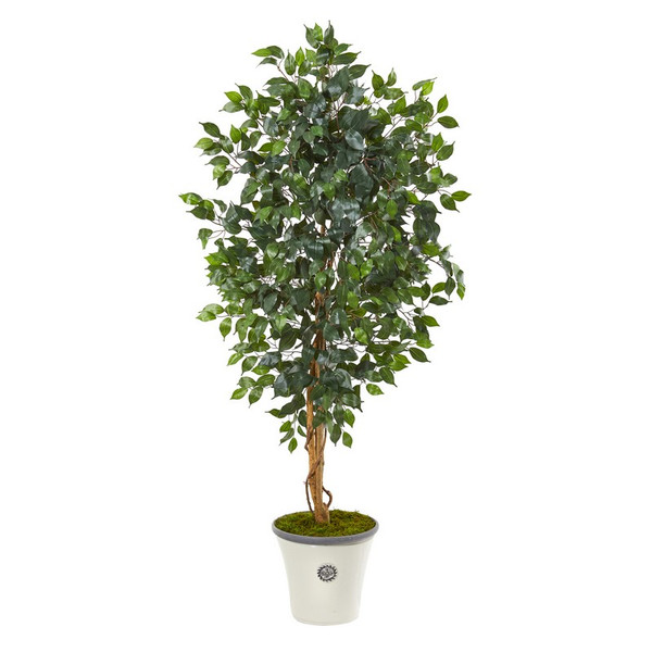65 Ficus Artificial Tree In Decorative Planter 9856 By Nearly Natural