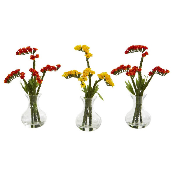 10 Baby Breath Artificial Arrangement In Vase Set Of 3 A1167 S3 By Nearly Natural