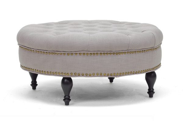 Baxton Studio Palfrey Beige Linen Modern Tufted Ottoman 531 Beige Otto By Wholesale Interiors