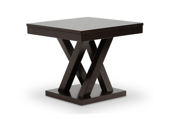 Baxton Studio Everdon Dark Brown Modern End Table Sa109 Side Table By Wholesale Interiors