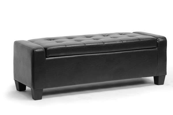 Baxton Studio Manchester Black Ottoman Y 172 Black Otto By Wholesale Interiors