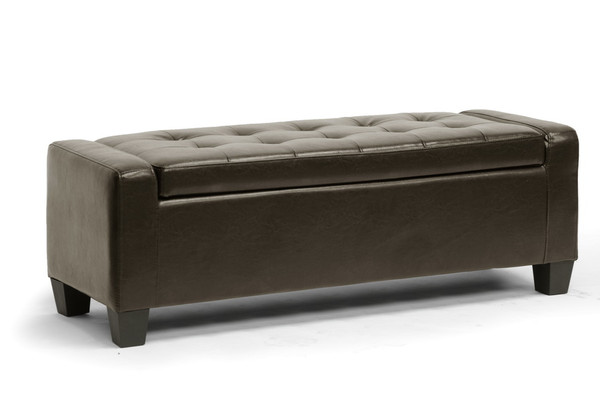 Baxton Studio Manchester Dark Brown Ottoman Y 172 Dark Brown Otto By Wholesale Interiors