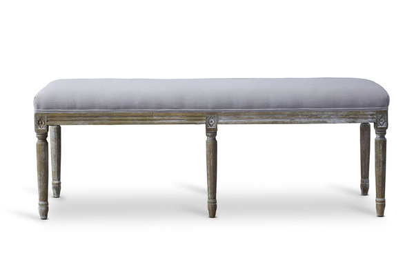 Baxton Studio Clairette Wood Traditional French Bench Tsf 9303 Beige Otto By Wholesale Interiors