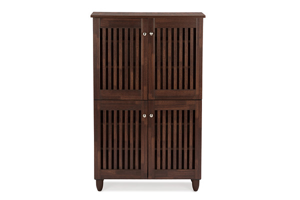 Baxton Studio Fernanda Modern And Contemporary 4 Door Oak Brown Wooden Entryway Shoes Storage Tall Cabinet Sc864574 A Dirty Oak By Wholesale Interiors
