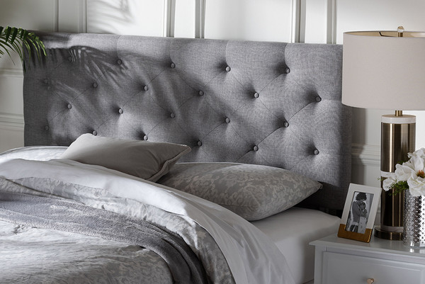 Baxton Studio Viviana Modern And Contemporary Grey Fabric Upholstered Button Tufted Full Size Headboard Bbt6506 Grey Full Hb By Wholesale Interiors