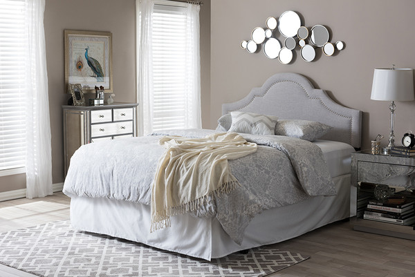 Baxton Studio Rita Modern And Contemporary Grayish Beige Fabric Upholstered King Size Headboard Bbt6567 Greyish Beige King Hb By Wholesale Interiors