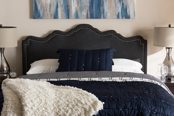 Baxton Studio Nadeen Modern And Contemporary Dark Grey Fabric King Size Headboard Bbt6622 Dark Grey King Hb H1217 20 By Wholesale Interiors
