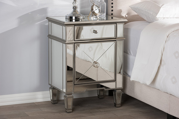 Baxton Studio Claudia Hollywood Regency Glamour Style Mirrored End Table Rs2403 By Wholesale Interiors