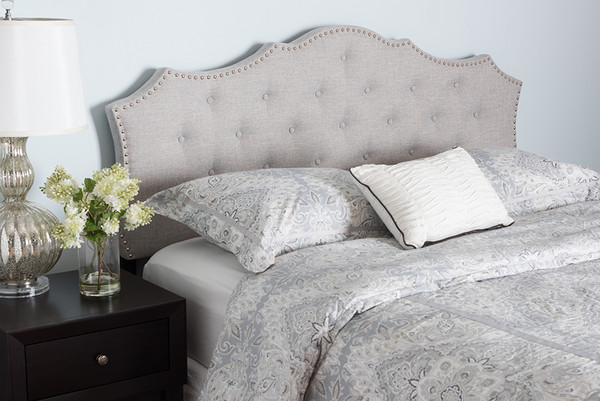 Baxton Studio Aurora Modern And Contemporary Greyish Beige Fabric Queen Size Headboard Bbt6693 Greyish Beige Queen Hb H1217 14 By Wholesale Interiors