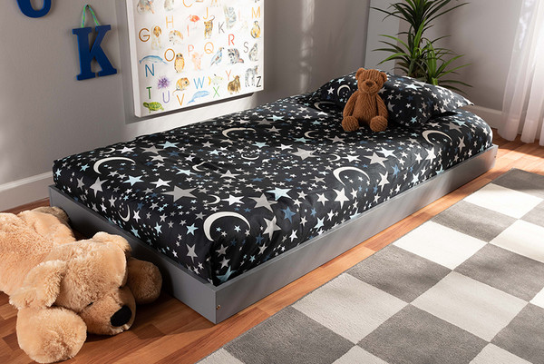 Baxton Studio Payton Modern And Contemporary Grey Finished Twin Trundle Ht Grey Trundle By Wholesale Interiors