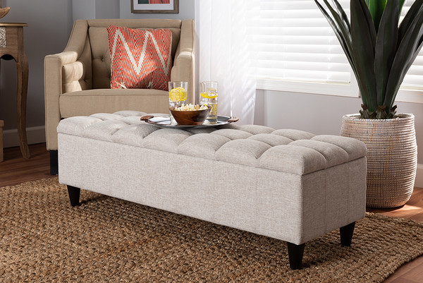 Baxton Studio Brette Mid Century Modern Light Blue Fabric Upholstered Dark Brown Finished Wood Storage Bench Ottoman Bbt3162 Beige Otto By Wholesale Interiors